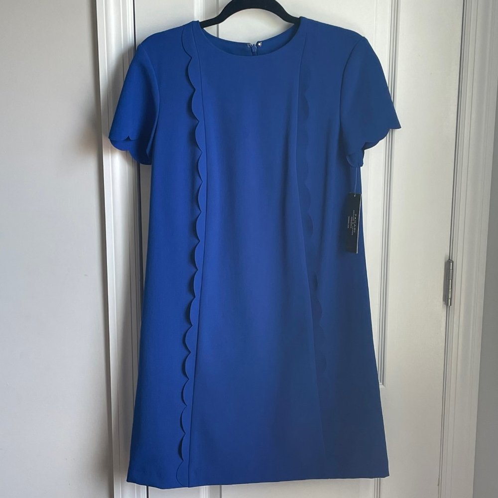 NWT Tahari Arthur S Levine Royal Blue Dress Scalloped Trim Sheath Size 6